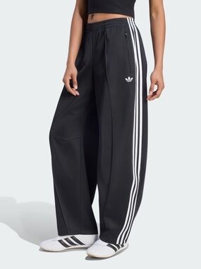Adidas Black Wide-Leg Track Pants